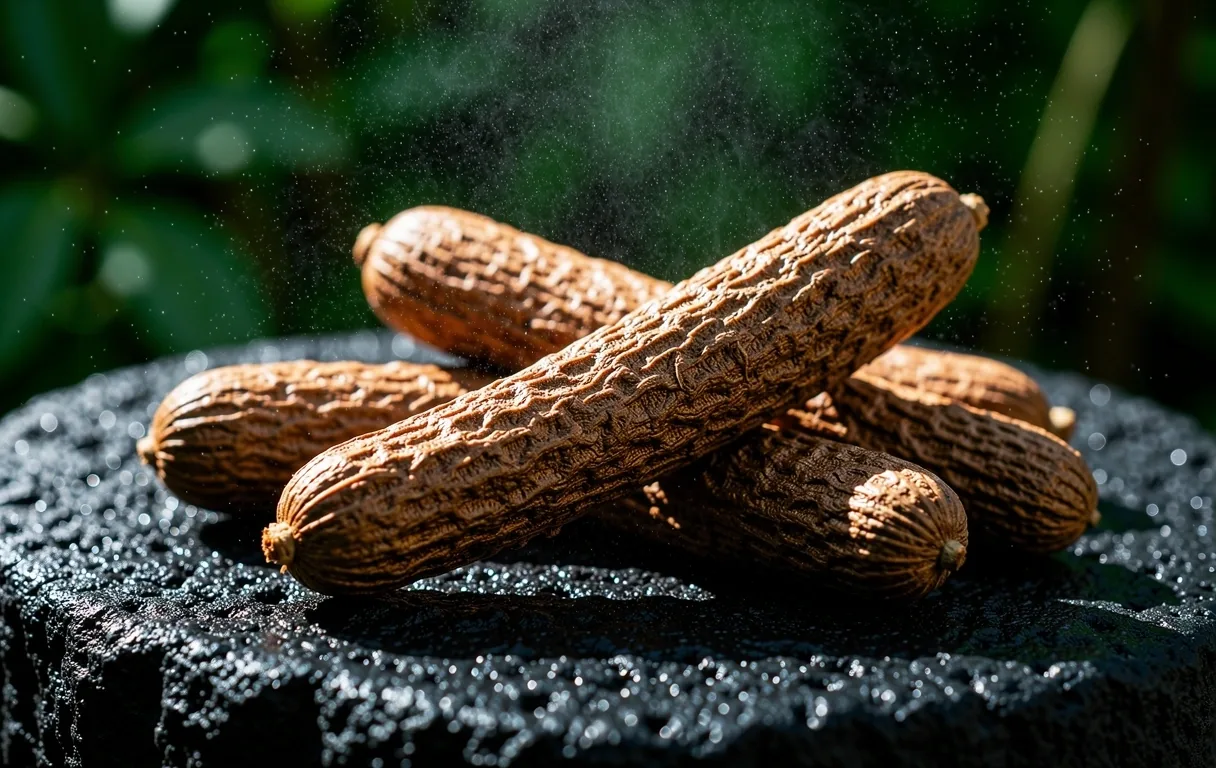 Ashwagandha root textures
